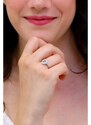 Comete Gioielli Anello donna in oro bianco acquamarina e diamanti fidanzamento Solitario Comete Azzurra anq 313