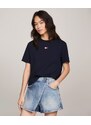Tommy Jeans T-Shirt Classic Fit Squadrata con distintivo Dark Blue Donna