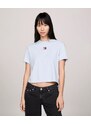 Tommy Jeans T-shirt classic Fit Squadrata Con Distintivo Azzurra Donna