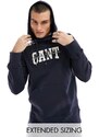 GANT - Felpa blu navy con cappuccio e logo ad arco stile college