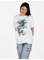 Agape T-shirt Donna In Cotone Con Stampa Manica Corta Blu Taglia Unica