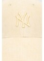 New Era cappello con visiera in velluto a coste 9Forty New York Yankees colore giallo con applicazione 60434997