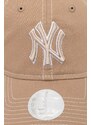 New Era berretto da baseball in cotone 9Forty New York Yankees colore beige con applicazione 60434986
