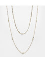 ALDO - Confezione da 2 collane delicate placcate oro con perle sintetiche