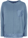 Daystar T-shirt Donna Oversize Con Taschino Manica Lunga Blu Taglia Unica