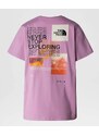 The North Face T-shirt Foundation Mountain con grafica Lilla Donna