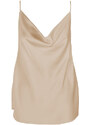 Solada Top Donna Effetto Raso Con Scollo a Cascata Tops Beige Taglia Unica