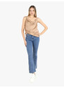 Solada Top Donna Effetto Raso Con Scollo a Cascata Tops Beige Taglia Unica