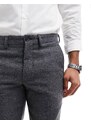 Jack & Jones Premium - Pantaloni da abito slim grigi puntinati-Grigio