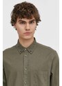 Samsoe Samsoe camicia di lino uomo colore verde