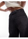 Topshop - Jeans con cinturino sul retro nero intenso