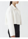 Fabiana Filippi Giacca camicia in lana e cashmere, bianco