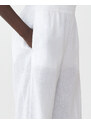 Fabiana Filippi Pantalone jogging in tela di lino, bianco ottico