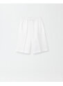 Fabiana Filippi Bermuda in tela di lino, bianco ottico