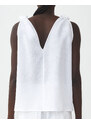Fabiana Filippi Top in tela di lino, bianco ottico