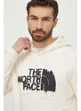 The North Face felpa in cotone uomo colore beige con cappuccio NF0A87ETQLI1
