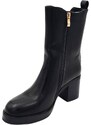 Malu Shoes Stivaletto Tronchetto donna linea Basic nero con elastico Beatles punta tonda tacco doppio 5 cm plateau 1,5 cm
