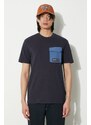 Napapijri t-shirt in cotone S-Tepees uomo colore blu navy con applicazione NP0A4HQJ1761