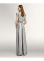 ACCESS Maxi abito metallizzato argento