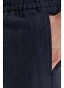 Samsoe Samsoe pantaloncini in lino SMITH colore blu navy M21200050