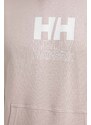 Helly Hansen felpa uomo colore rosa con cappuccio con applicazione 53251