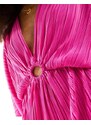 Y.A.S - Tuta jumpsuit a fondo ampio rosa plissé con maniche ampie