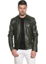 Leather Trend U06 - Giacca Uomo Verde in vera pelle