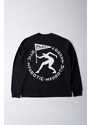 by Parra top a maniche lunghe in cotone Neurotic Flag Long Sleeve colore nero 51210
