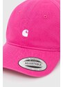 Carhartt WIP berretto da baseball in cotone Madison Logo Cap colore rosa con applicazione I023750.25JXX