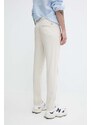 Solid pantaloni in lino colore beige