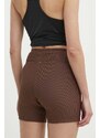 Reebok shorts per joga LUX Collection colore marrone 100075382