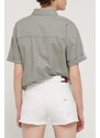 Tommy Jeans pantaloncini di jeans donna colore beige DW0DW17643