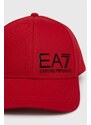 EA7 Emporio Armani berretto da baseball in cotone colore rosso