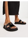 New Look - Sliders con suola spessa nero coccodrillo-Black