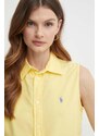 Polo Ralph Lauren camicia in cotone donna colore giallo 211906512