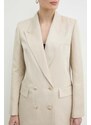 Ivy Oak giacca in lino colore beige IO119095