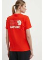 Fjallraven t-shirt Walk With Nature donna colore arancione F14600171