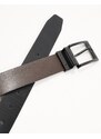 ASOS DESIGN - Cintura in pelle sintetica double-face marrone e nera con fibbia nera-Multicolore