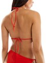 Monki - Mix and Match - Top bikini a triangolo rosso