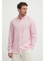 Tommy Hilfiger camicia di lino colore rosa MW0MW34602