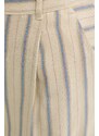 MAX&Co. pantaloni in lino misto colore beige 2416131064200