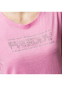 T-shirt lilla da donna con logo frontale argento con strass Freddy