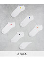 Polo Ralph Lauren - Confezione da sei paia di calzini sportivi bianchi con logo multicolore-Bianco