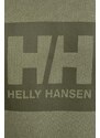 Helly Hansen felpa in cotone colore verde con cappuccio 62981