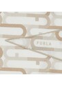 Furla Diamante Sciarpa Toni Marshmallow Bianco Seta Con Stampa Monogramma Arco Donna