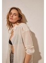 women'secret camicia da spiaggia in cotone PERFECT BEACH SETS colore beige 5547387