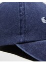 COLLUSION Unisex - Cappellino blu navy slavato con logo stile college
