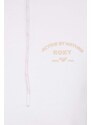 Roxy felpa in cotone Essential Energy donna colore bianco con cappuccio ERJFT04793