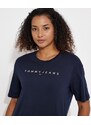 Tommy Jeans T-Shirt Logo Embroidered Blu Donna