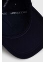 Armani Exchange berretto da baseball in cotone colore blu navy 954207 4R105